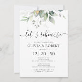 Eucalyptus bloemenrepetitie diner uitnodiging (Voorkant)