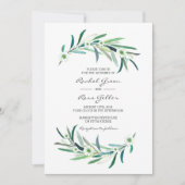 Eucalyptus bloemenuitnodigingen waterverf bruiloft kaart (Voorkant)