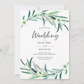 Eucalyptus bloemenuitnodigingen waterverf bruiloft kaart (Voorkant)