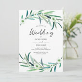 Eucalyptus bloemenuitnodigingen waterverf bruiloft kaart (Staand voorkant)