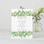 Eucalyptus Bloemige Baby Borrel Dank Je Gedicht Bedankkaart (Staand voorkant)