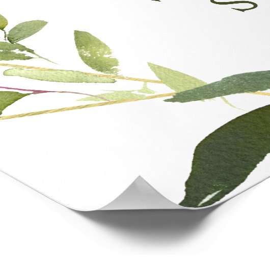 Eucalyptus Bloemige Geometrische Frame Verlovingsf Poster (Hoek)