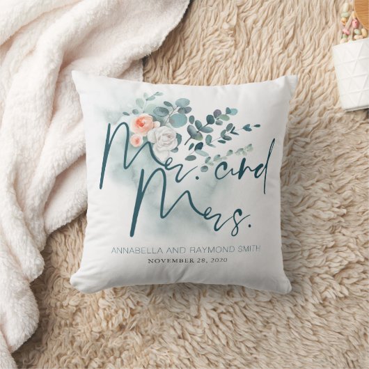 Eucalyptus bloemige groene boeket elegant kussen (Deken)