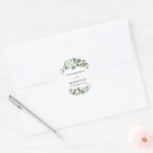 Eucalyptus Bloemige Groene Huwelijk Ronde Sticker (Envelop)