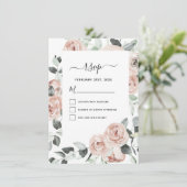 Eucalyptus Bloemige Groene Huwelijks RSVP Uitnodig Kaart (Staand voorkant)