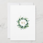 Eucalyptus Bloemige Groene Monogram Heilige Commun Kaart (Achterkant)