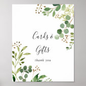 Eucalyptus Bloemige Kaarten en Cadeaus Bord Poster (Voorkant)