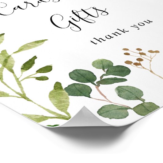 Eucalyptus Bloemige Kaarten en Cadeaus Bordje Poster (Hoek)