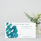 Eucalyptus Bloemige Klant Cadeaubon (Staand voorkant)