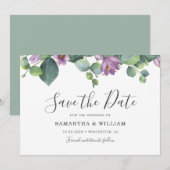 Eucalyptus Bloemige Succulent Botanisch Save The Date (Voorkant / Achterkant)