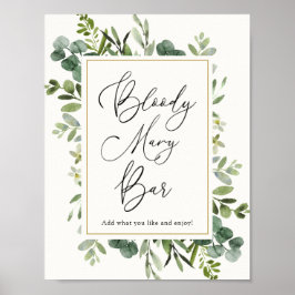 Eucalyptus Bloody Mary Bar Bord Poster