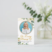 Eucalyptus Bloom Foto Funeral Prayer Kaart Visitekaartje (Staand voorkant)