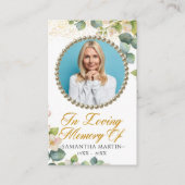 Eucalyptus Bloom Foto Funeral Prayer Kaart Visitekaartje (Voorkant)