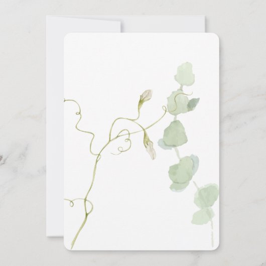 Eucalyptus & Blooms Huwelijksuitnodiging Kaart (Achterkant)