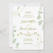Eucalyptus & Blooms Huwelijksuitnodiging Kaart (Voorkant)