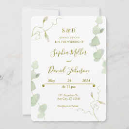 Eucalyptus & Blooms Huwelijksuitnodiging Kaart
