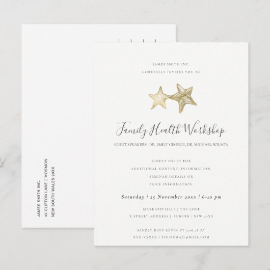 EUCALYPTUS BLOZEND ROZE MARINE ROZE WORKSHOP EVENT AANKONDIGINGSKAART (Voorkant / Achterkant)