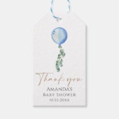 Eucalyptus Blue-ballon Baby shower Dank je wel Cadeaulabel (Voorkant)
