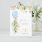 Eucalyptus Blue-ballon Baby shower Hartelijk dank Bedankkaart (Staand voorkant)
