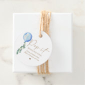 Eucalyptus Blue Ballon Pop het als ze Poppen Bedankjes Labels (In situ)