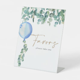 Eucalyptus Blue Balloon Baby shower gunsten Reclamebord Met Voetstuk