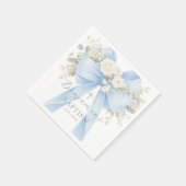 Eucalyptus Blue Bow Baby Boy Baptism Servet (Hoek)