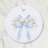 Eucalyptus Blue Bow Baby Shower Thank you Bedankjes Labels (Achterkant)