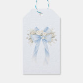 Eucalyptus Blue Bow Baby Shower Thank you Cadeaulabel (Achterkant)