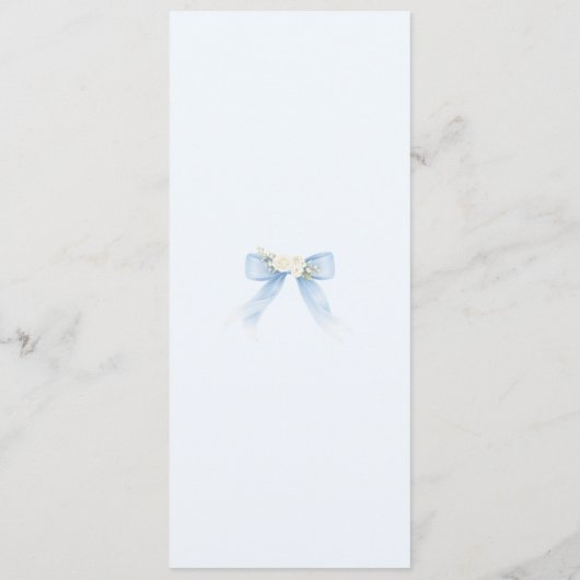 Eucalyptus Blue Bow Elegant Baptism Menu (Achterkant)
