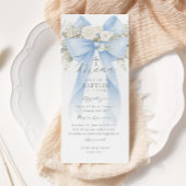Eucalyptus Blue Bow Elegant Baptism Menu