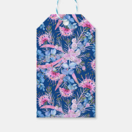 Eucalyptus Blue en roze Grevillea Cadeaulabel