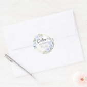 Eucalyptus Blue Floral 100th Birthday Hartelijk da Ronde Sticker (Envelop)