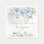 Eucalyptus blue floral baby shower inapkins servet (Voorkant)