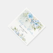 Eucalyptus blue floral baby shower inapkins servet (Hoek)