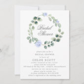 Eucalyptus Blue Floral Wreated Vrijgezellenfeest Kaart (Voorkant)