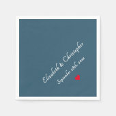 Eucalyptus Blue Monogrammed Wedding Party Cocktail Servet (Voorkant)