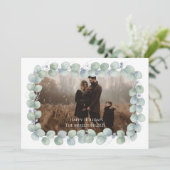 Eucalyptus Blue Photo Christmas Feestdagenkaart (Staand voorkant)