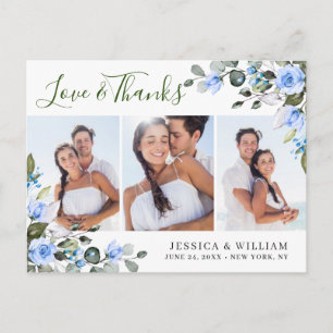 Eucalyptus Blue Rozen Weddenschap 3 Foto Hartelijk Briefkaart