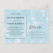 Eucalyptus Blue Waterverf Couples Shower Uitnodiging Briefkaart (Achterkant)