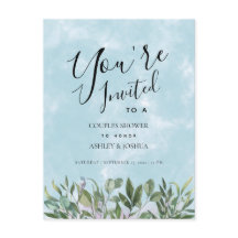 Eucalyptus Blue Waterverf Couples Shower