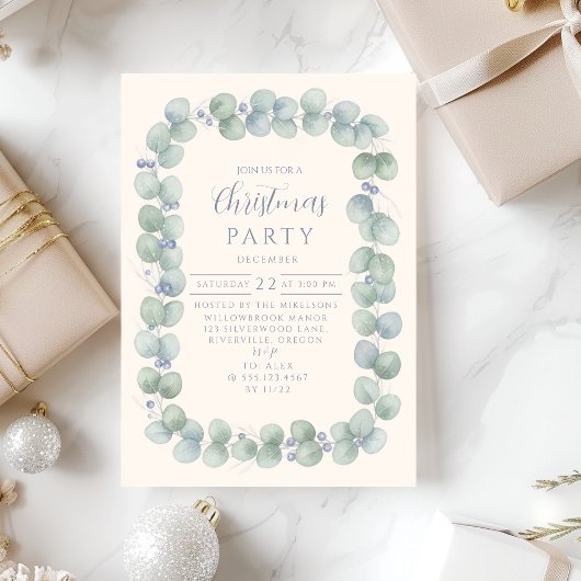 Eucalyptus Blue Winter Christmas Kaart