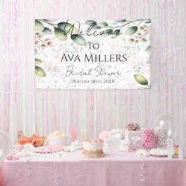 Eucalyptus Blush Alcohol Ink Bruidsdiner Spandoek