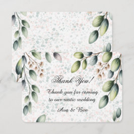 Eucalyptus Blush Alcohol Ink Bruiloft Bedankkaart