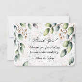 Eucalyptus Blush Alcohol Ink Bruiloft Bedankkaart (Voorkant)