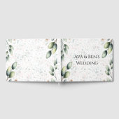 Eucalyptus Blush Alcohol Ink Bruiloft Gastenboek (Volledig)