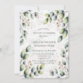 Eucalyptus Blush Alcohol Ink Bruiloft Kaart (Voorkant)