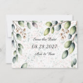 Eucalyptus Blush Alcohol Ink Bruiloft Save The Date (Voorkant)