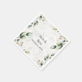 Eucalyptus Blush Alcohol Ink Bruiloft Servet (Hoek)