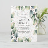 Eucalyptus Blush Alcohol Ink Koppel Douche Kaart (Staand voorkant)
