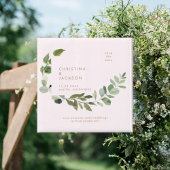 Eucalyptus Blush Bruiloft Vierkant Save the Date Magneet